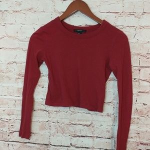 Red long sleeve crop top